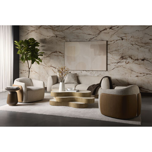 Geddes 60 X 38 inch Light Brown with Cream Outdoor Coffee Table